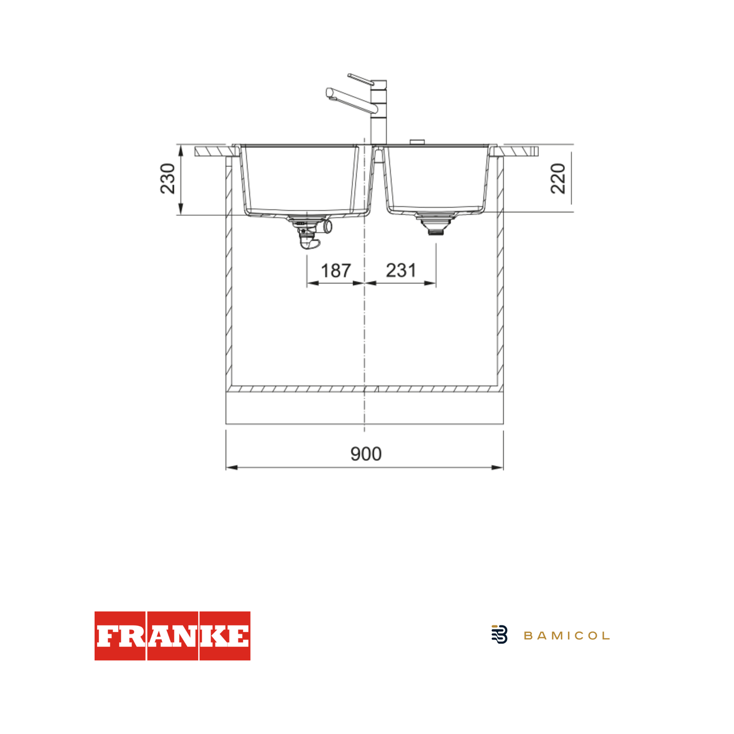FRANKE - Poceta sintética urban - URB 620-86 NEGRO MATE - 1140686774
