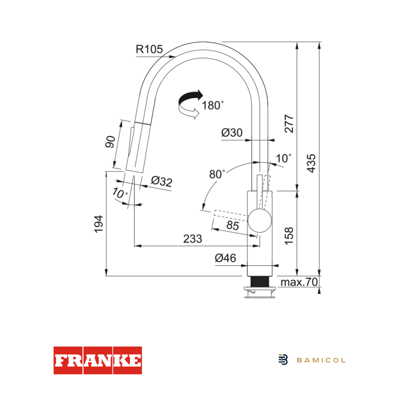 FRANKE - Grifo mezclador negro mate - PESCARA SILDE - IN - 1150575968