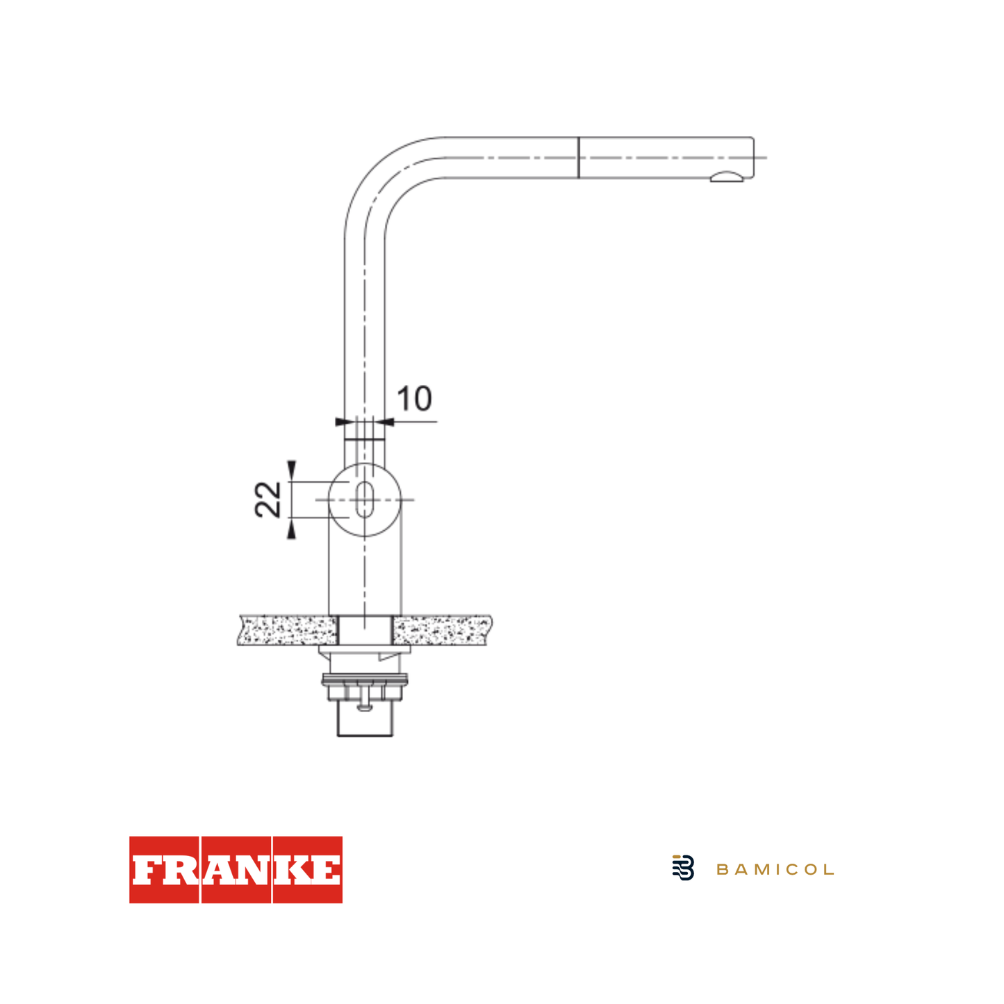 FRANKE - Grifo mezclador extraíble con sensor - ATLAS NEO SENSOR PULL OUT - 1150625523