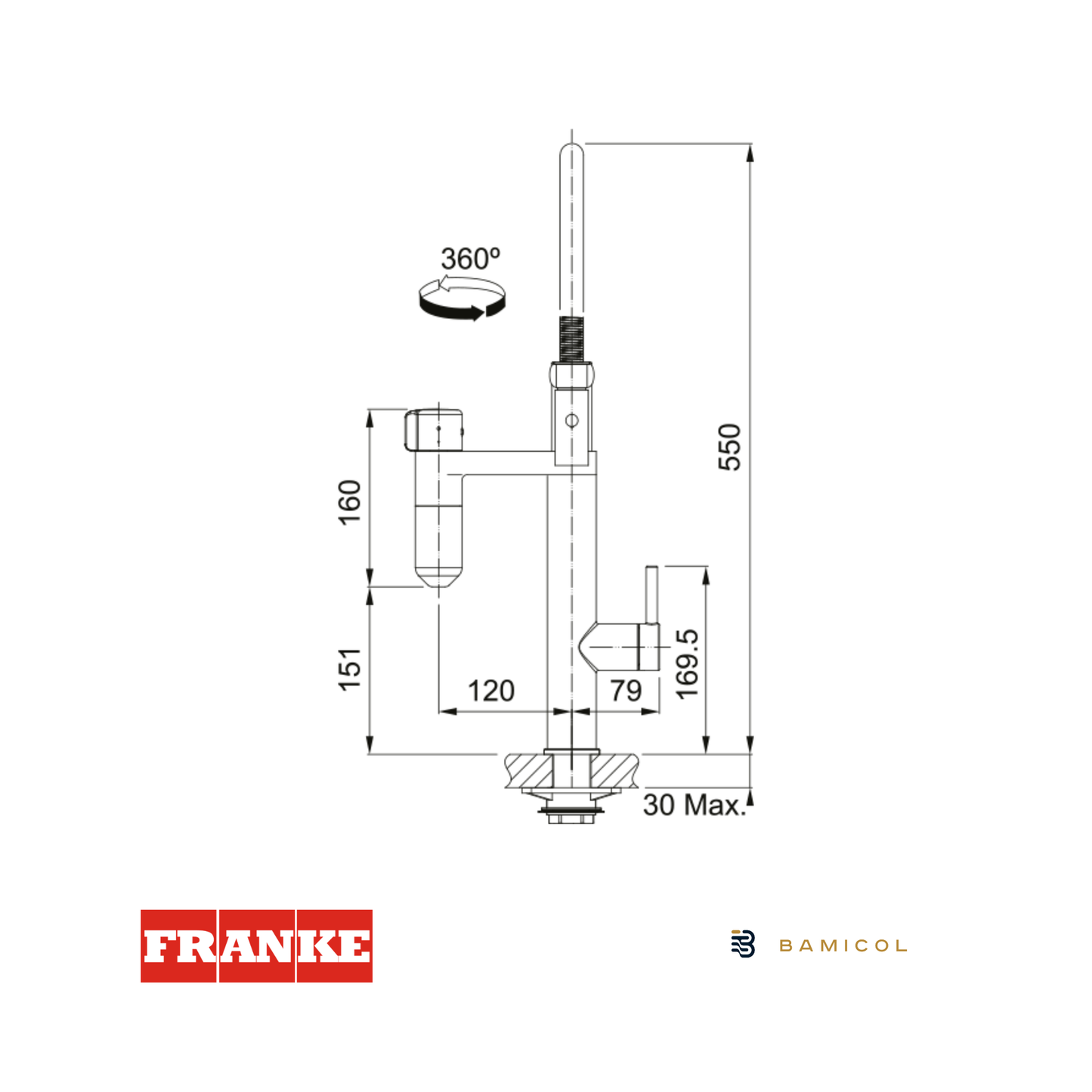FRANKE - Vital pro agua filtrada - CROMO / GUN METAL - 1200621230