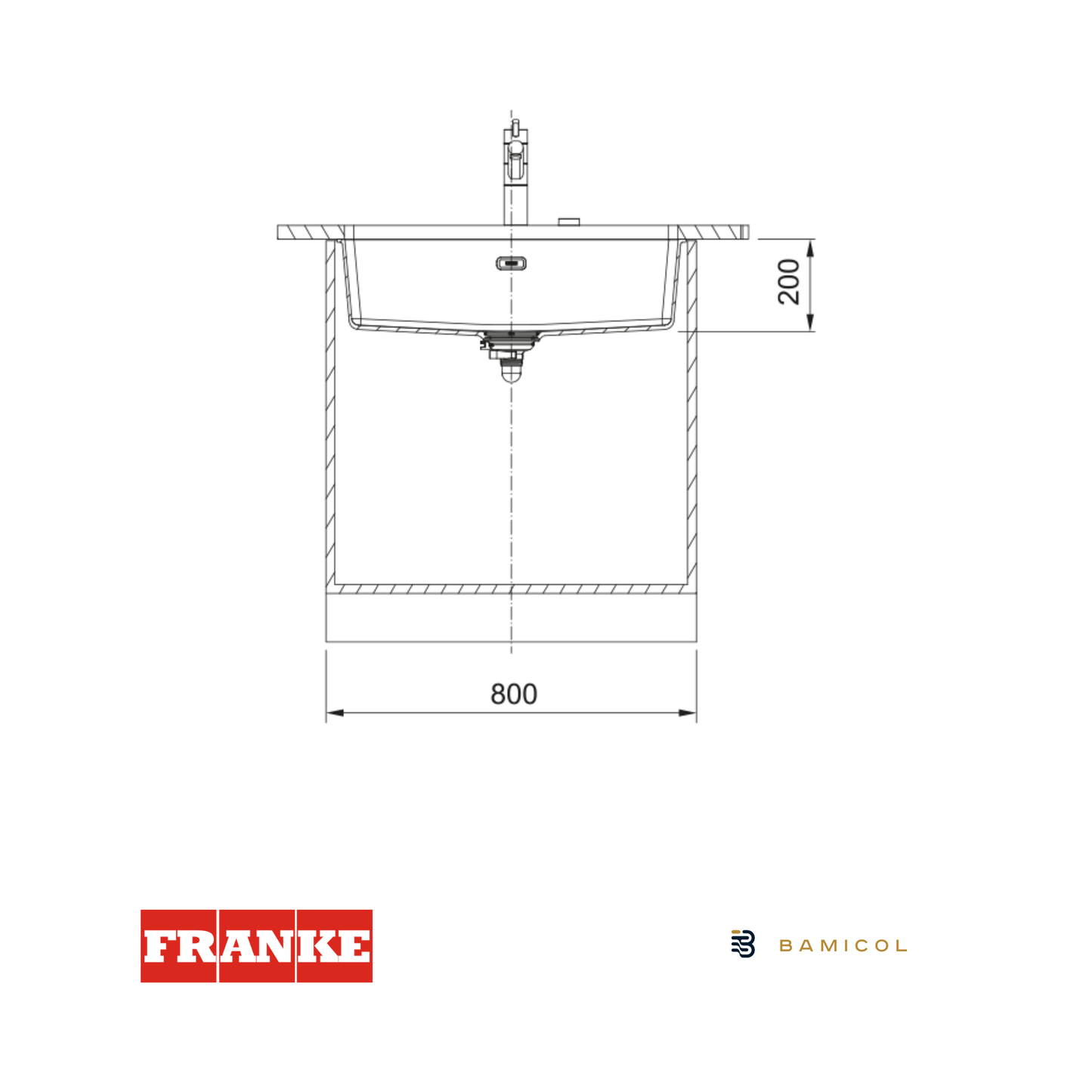 FRANKE - Poceta sintética Maris negro mate - MRG 110-72 NEGRO MATE - 1250686637