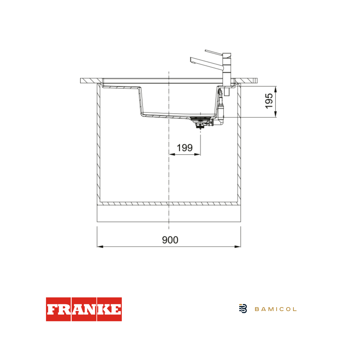 FRANKE - Poceta sintética fraganite Negro Mate - FSG- 211 86 - 1350649485