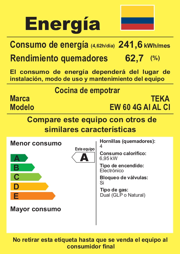 TEKA - EW 60 4G AI AL - Cubierta de cocción a gas 59 CM