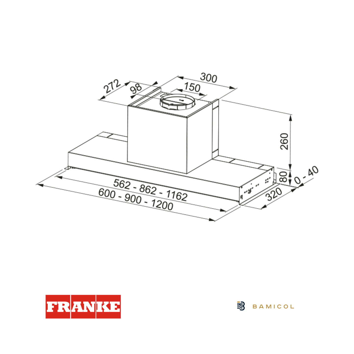 FRANKE - Extractor de mueble de 60cm - FST PLUS 608 X - 3050572835
