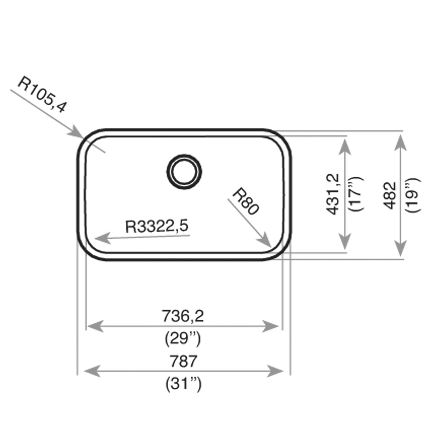 TEKA (10.125.121) - BE 74.43 - Lavaplatos 77.9 x 46.4 x 20 Bajo Cubierta