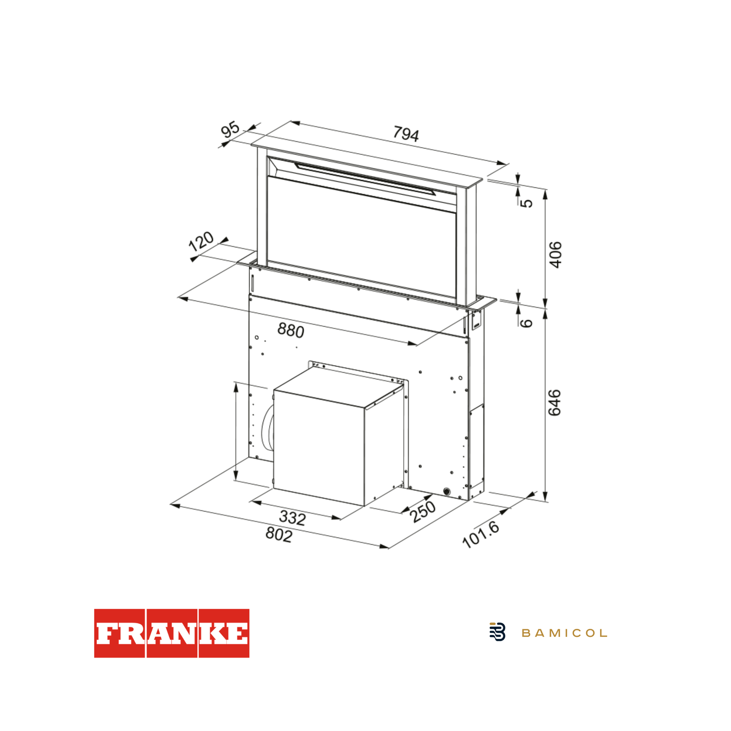 FRANKE - Extracto de mesón levantable - FDW 908 IB XS - 1100365588