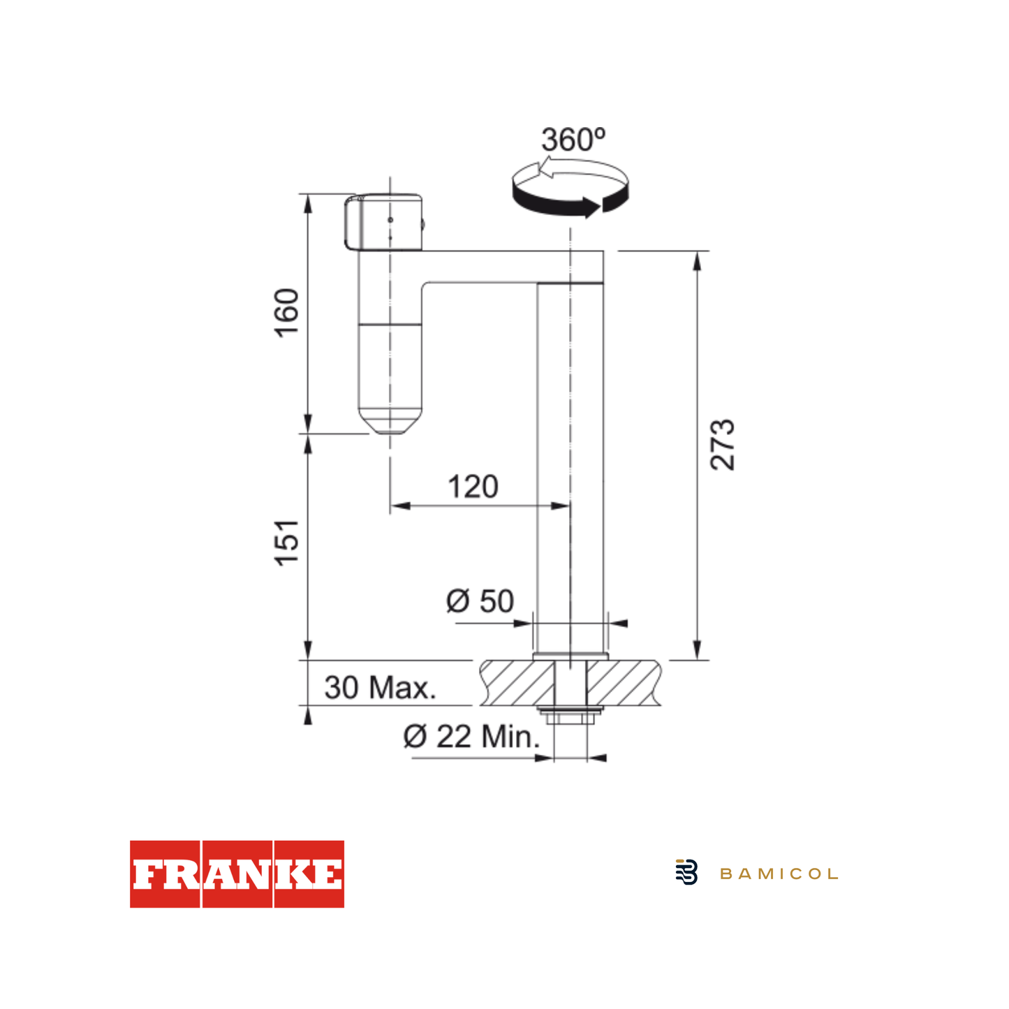 FRANKE - Vital agua filtrado - CROMO / GUN METAL - 1200621228