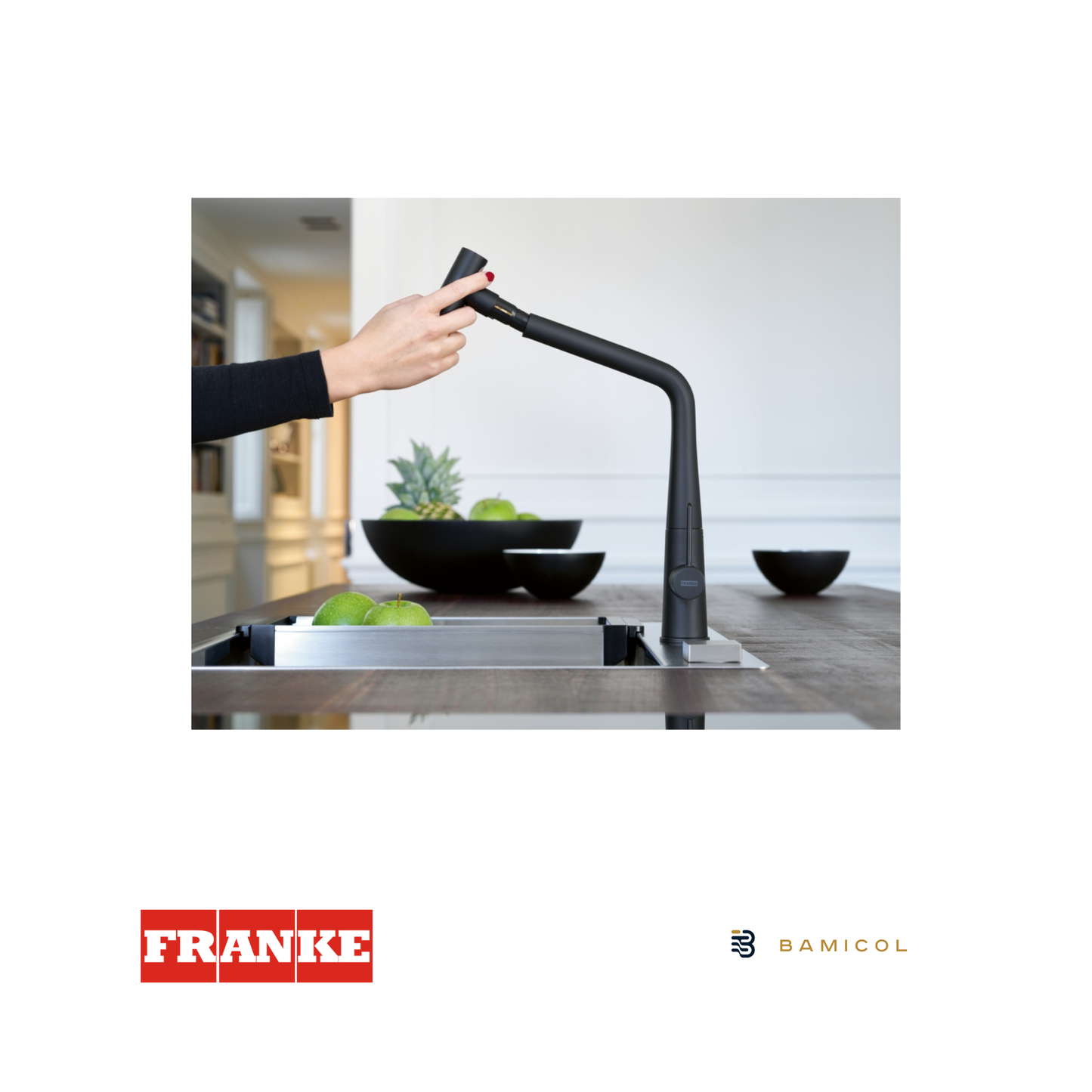 FRANKE - Grifo mezclador extraíble - ICON DOCCIA BLACK MATT - 1150625190