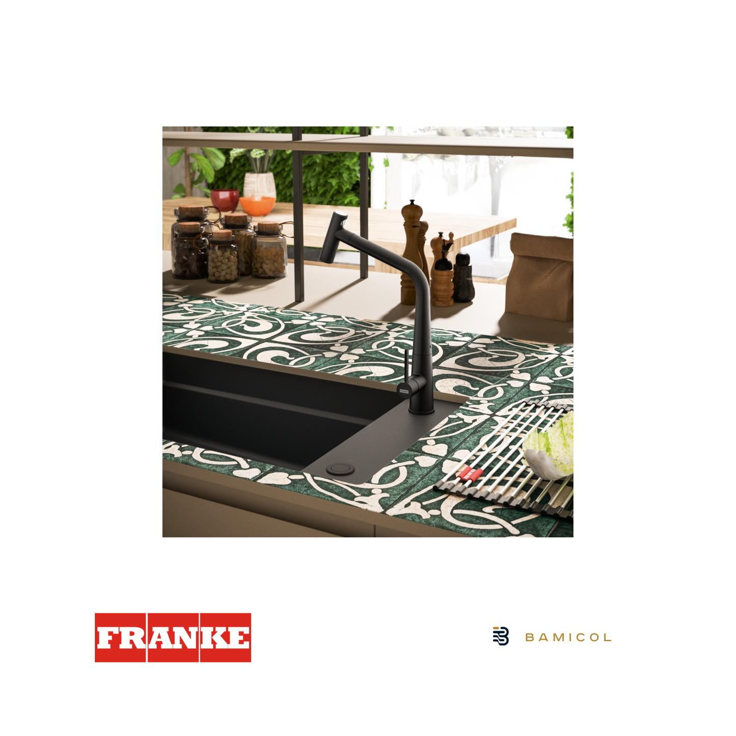FRANKE - Grifo mezclador extraíble - ICON DOCCIA BLACK MATT - 1150625190