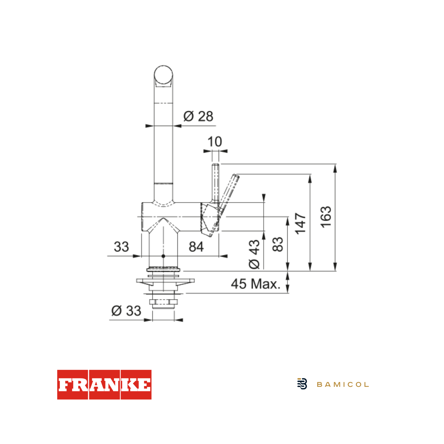 FRANKE - Grifo mezclador extraíble - ACTIVE DOCCIA CROMADO - 1150653379