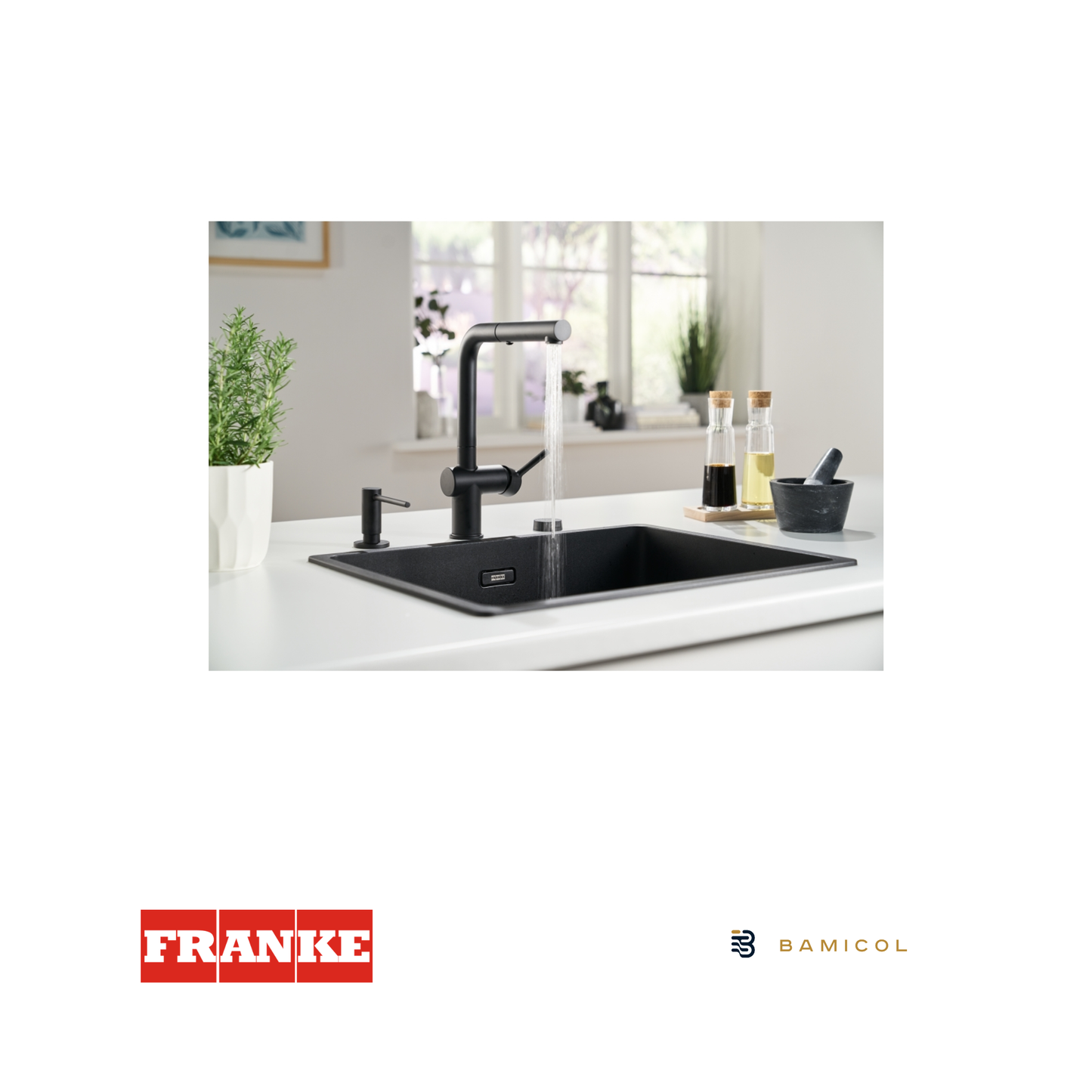 FRANKE - Grifo mezclador extraíble - ACTIVE DOCCIA NEGRO MATE - 1150653382