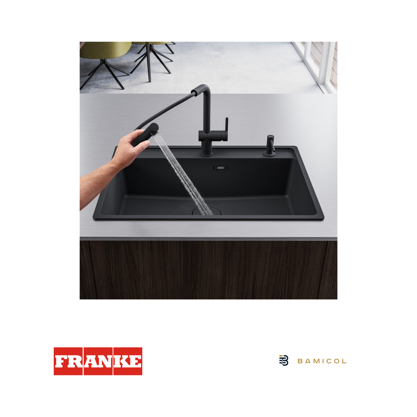 FRANKE - Grifo mezclador extraíble - ACTIVE DOCCIA NEGRO MATE - 1150653382
