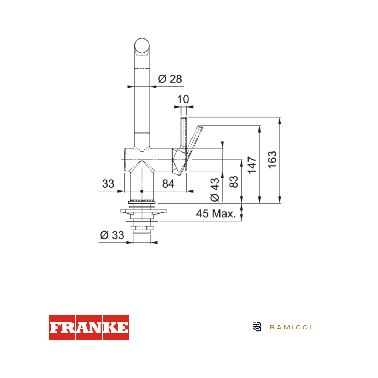 FRANKE - Grifo mezclador extraíble - ACTIVE DOCCIA NEGRO MATE - 1150653382