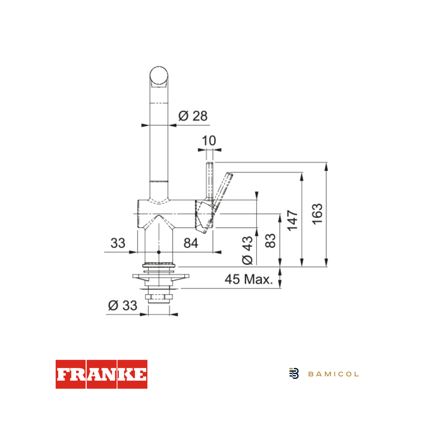 FRANKE - Grifo mezclador extraíble - ACTIVE DOCCIA GRIS PIEDRA - 1150653385