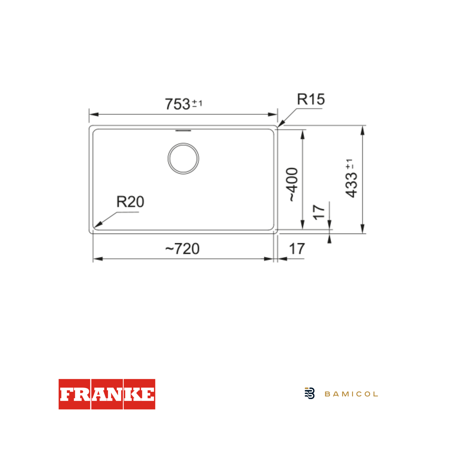 FRANKE - Poceta sintética Maris negro mate - MRG 110-72 NEGRO MATE - 1250686637