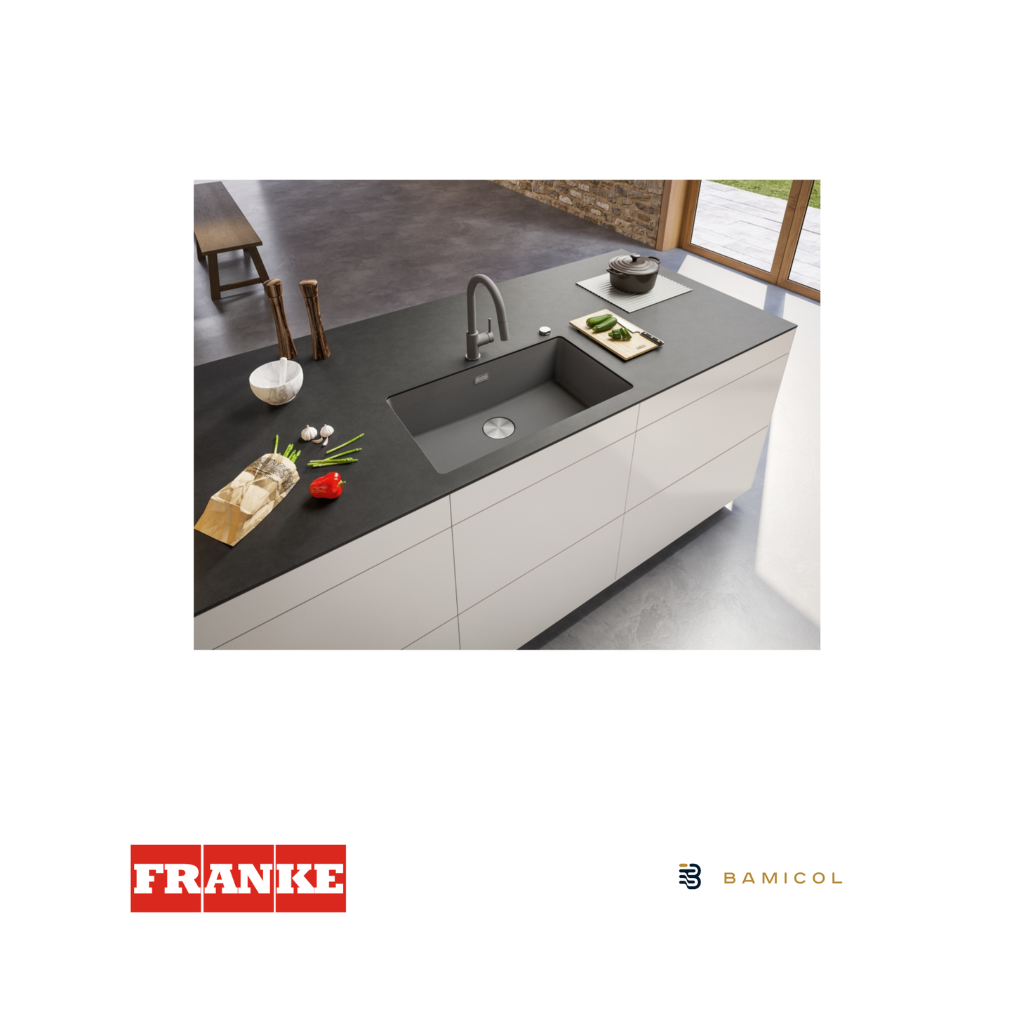 FRANKE - Poceta sintética Maris gris piedra - MRG 110-72 GRIS PIEDRA - 1250686639