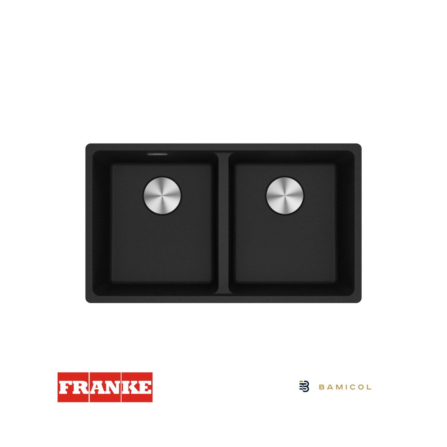 FRANKE - Poceta sintética doble tina Maris negro mate - MRG 120-35-35 ONYX - 1250686732