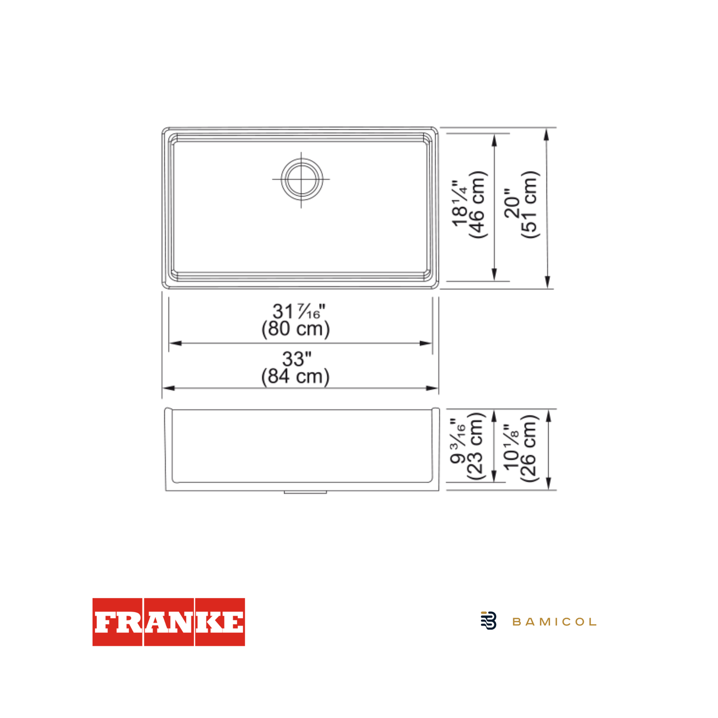 FRANKE - Fregadero Farm House FHK710-33WH - 1300079638/ 1120191592