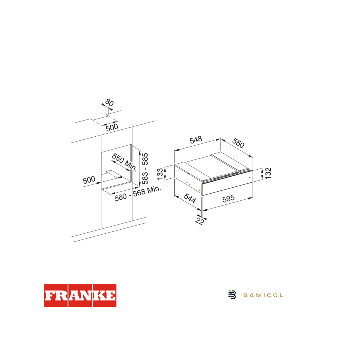 FRANKE - Calientaplatos Mythos - FMY 14 DRW BK - 1310640710