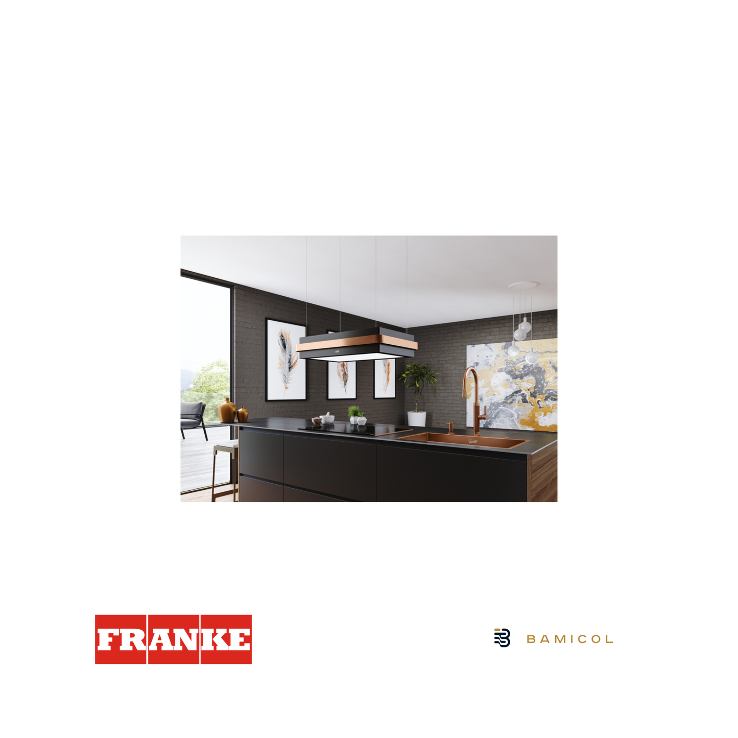 FRANKE - Campana de Isla HOOD FMYS BK/CP F80 KL Mythos - 3450726997