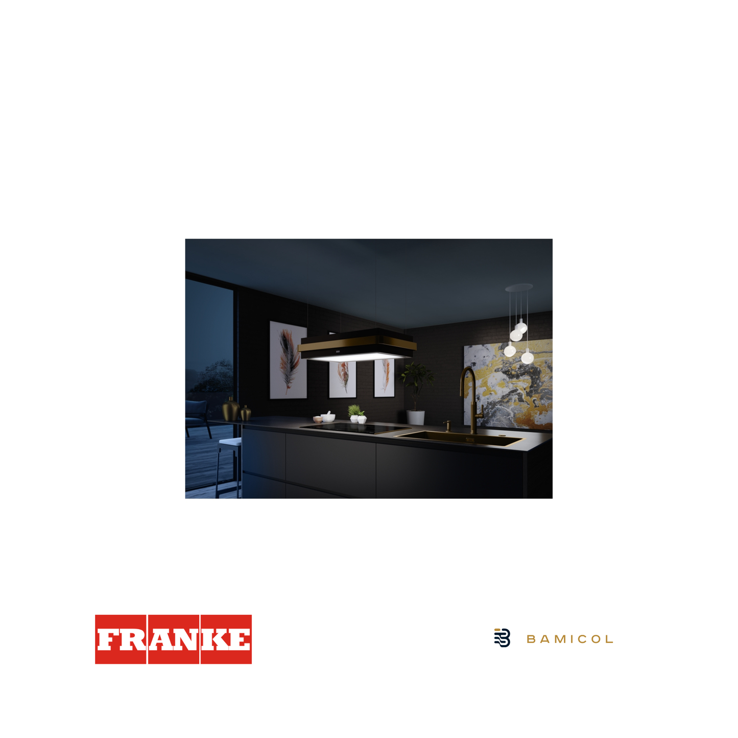 FRANKE - Campana de Isla HOOD FMYS BK/GD F80 KL Mythos 3450726998