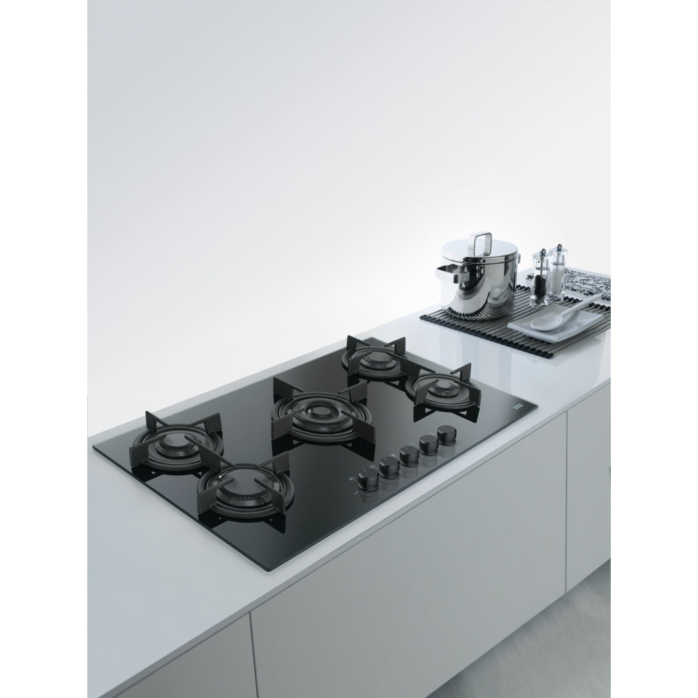 FRANKE (106.0374.288) FHCR 905 4G TC HE BK C - Estufa de gas cristal de 90 cm