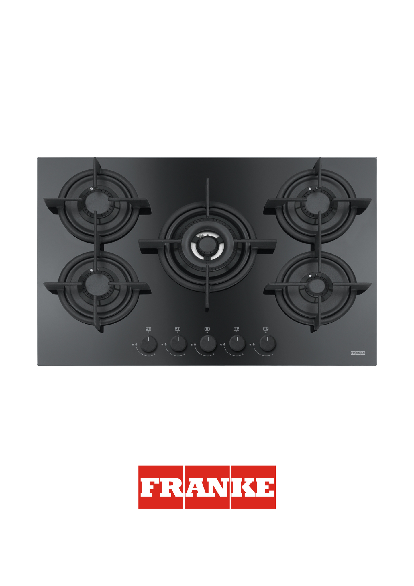 FRANKE (106.0374.283) FHCR 755 4G TC HE BK C - Estufa a gas cristal negro de 75cm