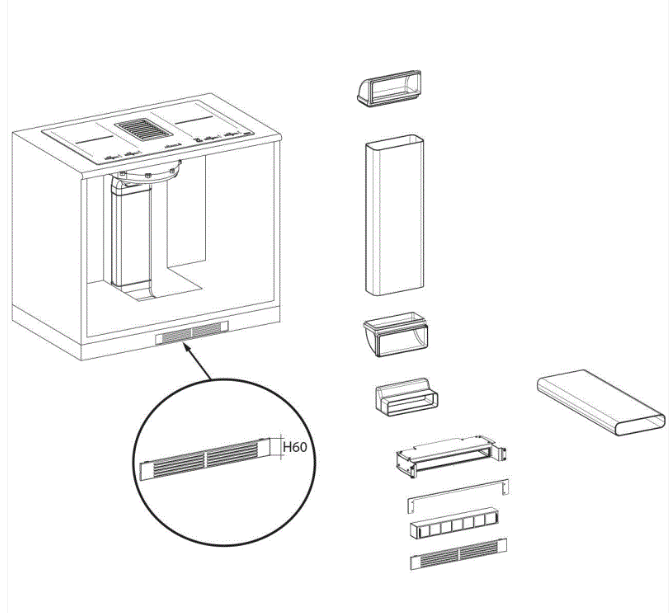 FRANKE (112.0539.568) - Kit de instalación en modo Recirculante para extractor FMA 839 HI