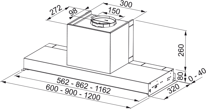 FRANKE (305.0572.835) - FST PLUS 608 X - Extractor de muebles de 60cm